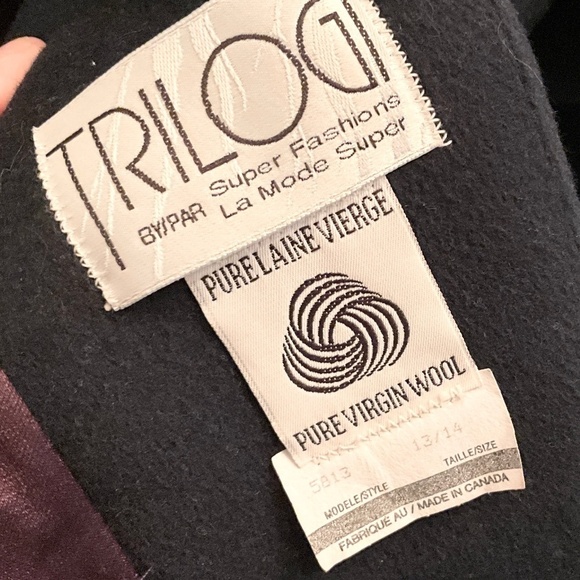 Vintage Maxi Blazer Peacoat Navy Wool Velvet Velour Collar Double breast 14 - Picture 6 of 10